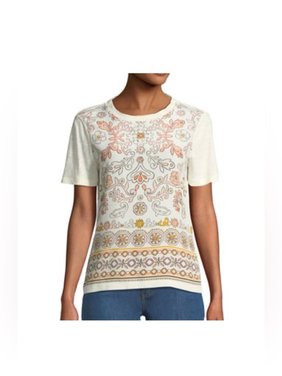Tory Burch Tops - Tory Burch Kayla Mixed Media Top Silk Front Linen Back size Small Lightweight